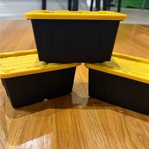 Lowe’s Tiny Totes 3 pack Black and Yellow Storage Bins